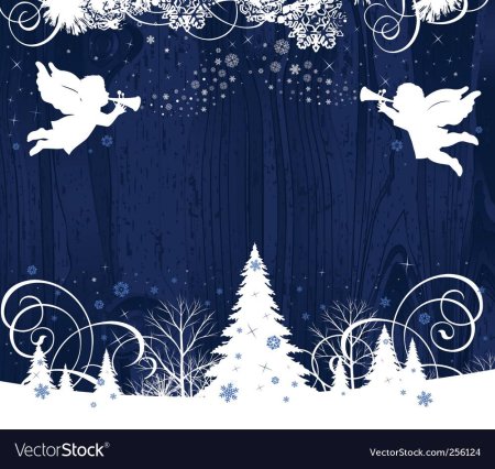 Рождественский фон для фотошопа с ангелами