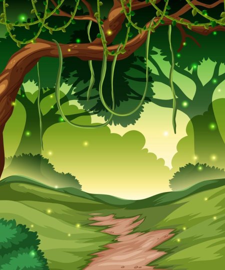 Лес мультяшный