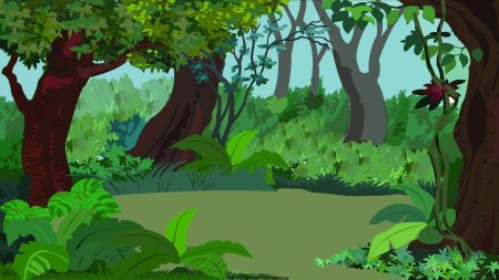 Лес мультяшный