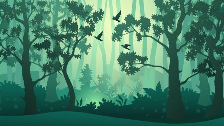 Силуэт леса