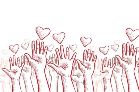 Волонтеры иллюстрация