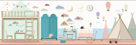 Комната ребенка вектор