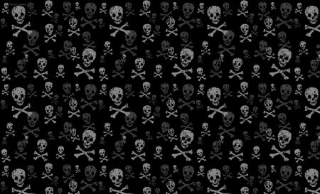 Много черепов на черном фоне