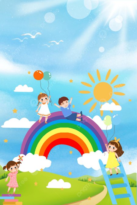 Детский фон с радугой