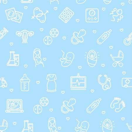 Паттерн голубой детский