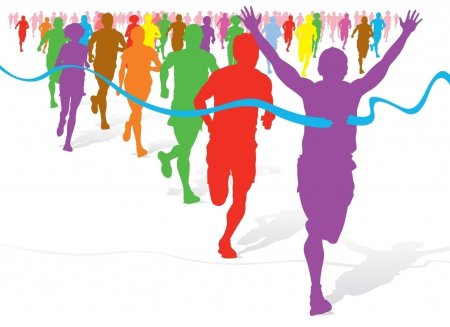 Цветные силуэты спортсменов