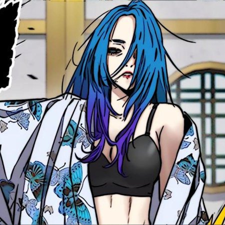 Ноа Ветролом девушка с синими волосами