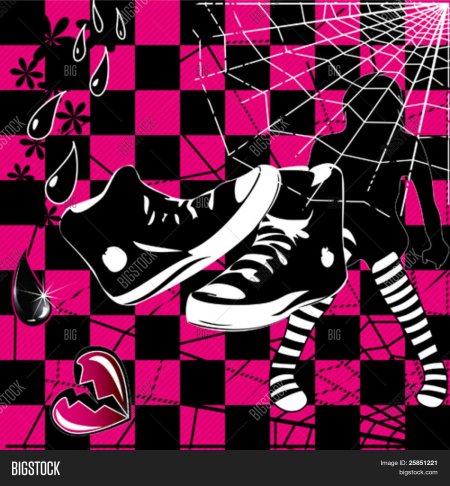 Эмо черно розовые