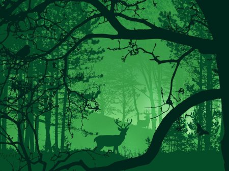 Лес рисунок