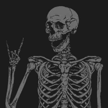 Скелет на черном фоне