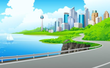 Фон города мультяшный