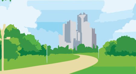 Городской пейзаж Векторная Графика