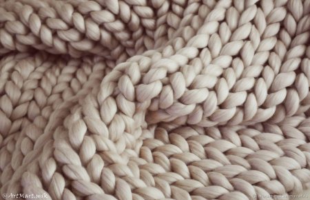 Плед крупная вязка