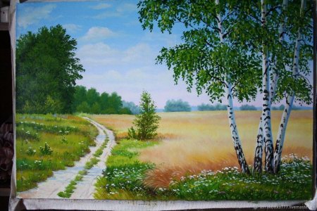 Пейзаж с березками