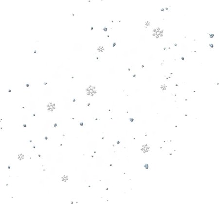 Падающие снежинки на белом фоне