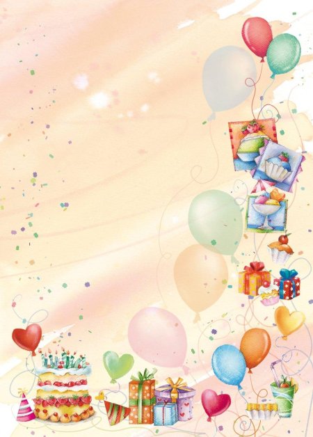 День рождения фон вертикальный