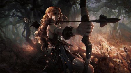 Эльфийка лучница фэнтези арт