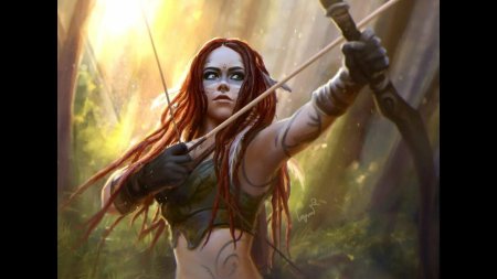 Эмма Стоун лучница