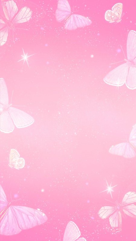 Розовый фон с бабочками
