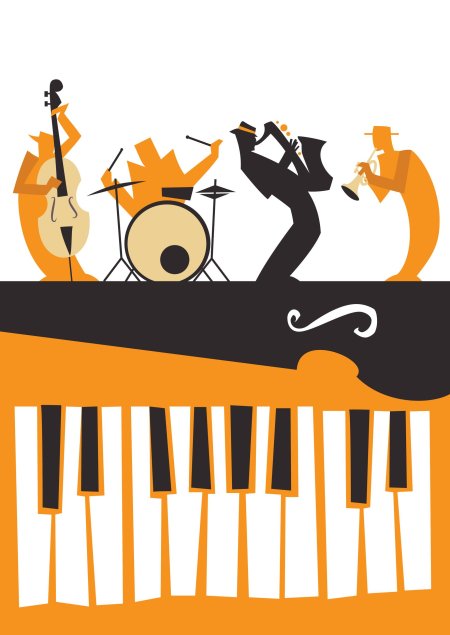 Джаз силуэт музыканты