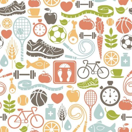 Спортивный инвентарь паттерн