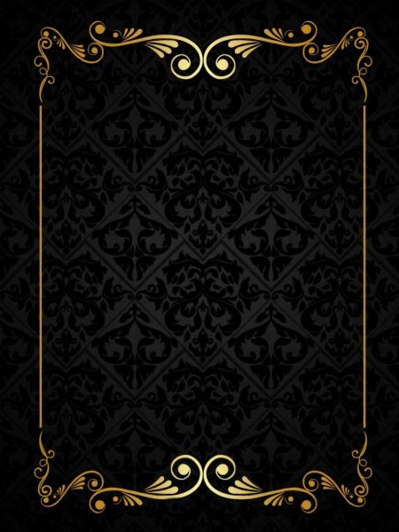 Черный фон с золотыми узорами