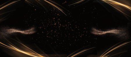Черный фон с золотыми линиями