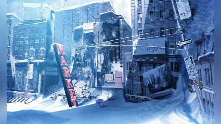 Зимний город арт