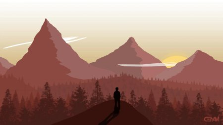 Firewatch лес река горы