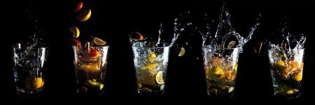 Напитки на черном фоне