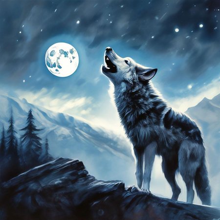 Волк на луну