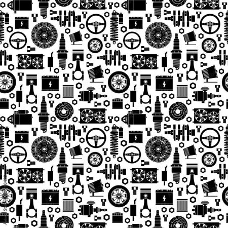 Паттерн с автомобильными деталями