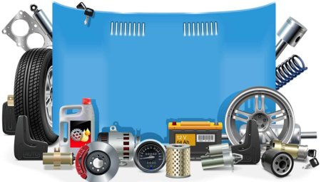 Автозапчасти на прозрачном фоне