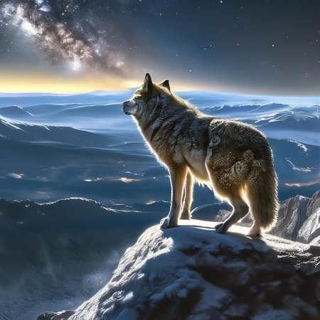 Волк воет на луну