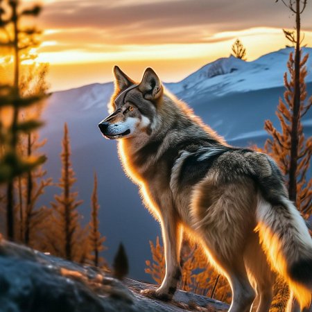 Волк в лесу