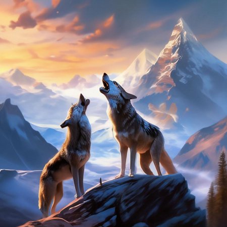 Волк с волчицей