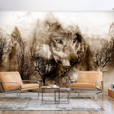 Волк на фоне леса