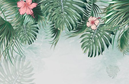 Тропические листья фон