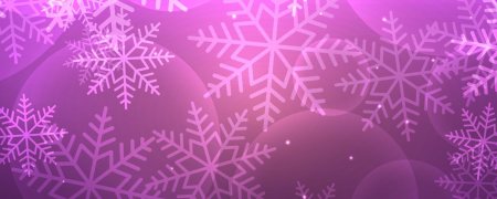 Розовый новогодний фон со снежинками