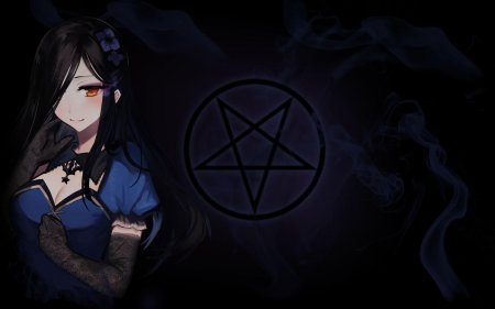 Девушка с пентаграммой