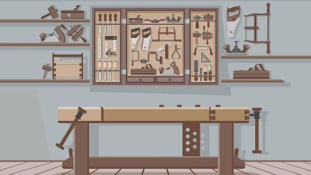 Фон для столярной мастерской для детей