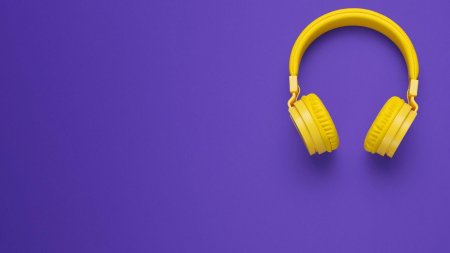 Yellow headphones