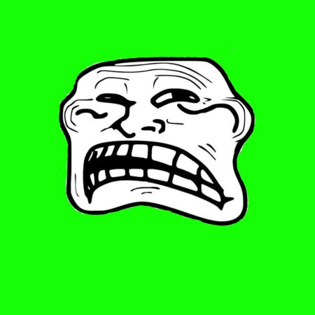 Троллфейс на зеленом фоне