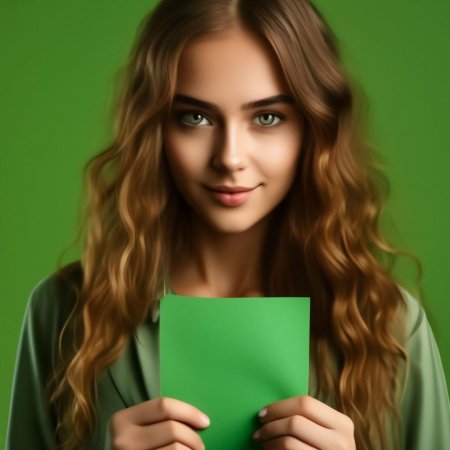 Девушка на зеленом фоне