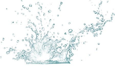 Брызги воды на прозрачном фоне для фотошопа