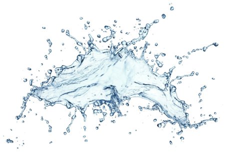 Всплеск воды на белом фоне