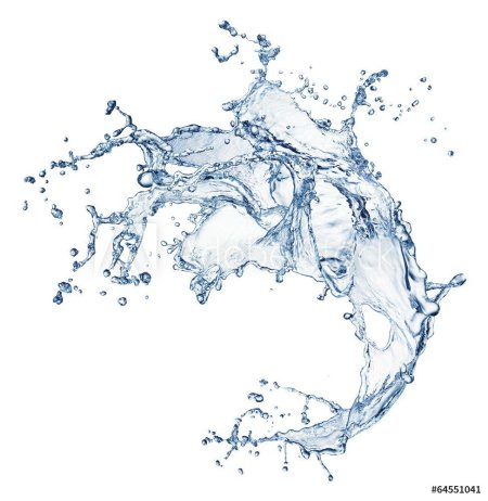 Всплеск воды на белом фоне