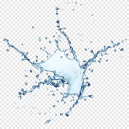 Брызги воды на прозрачном фоне для фотошопа