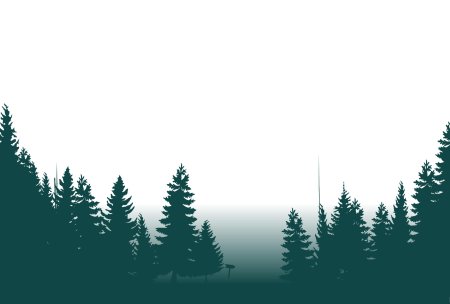 Силуэт леса на прозрачном фоне