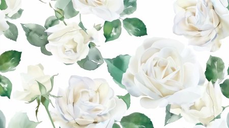 Белые розы акварель